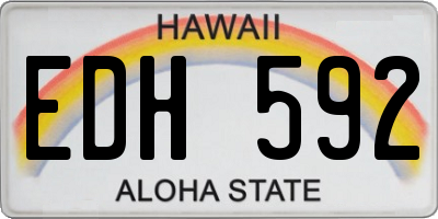 HI license plate EDH592