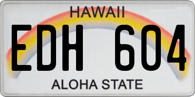 HI license plate EDH604