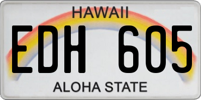 HI license plate EDH605