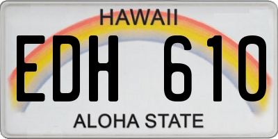 HI license plate EDH610