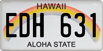 HI license plate EDH631