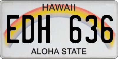 HI license plate EDH636