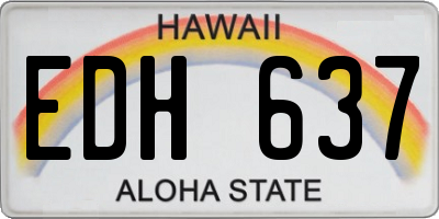 HI license plate EDH637
