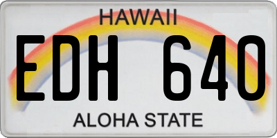 HI license plate EDH640