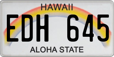 HI license plate EDH645