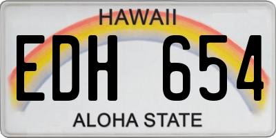 HI license plate EDH654