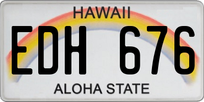 HI license plate EDH676