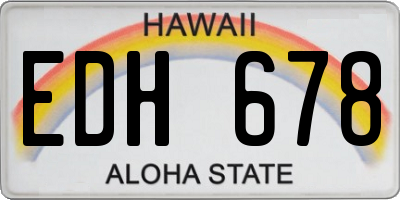 HI license plate EDH678