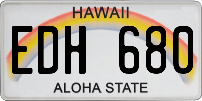 HI license plate EDH680