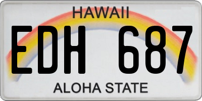 HI license plate EDH687