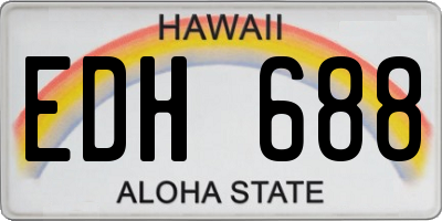 HI license plate EDH688