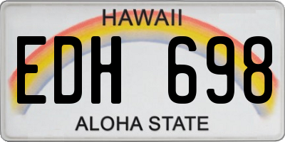 HI license plate EDH698