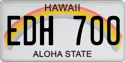 HI license plate EDH700