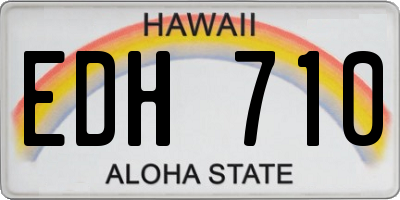 HI license plate EDH710