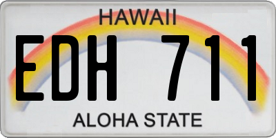 HI license plate EDH711