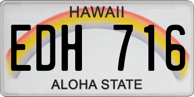 HI license plate EDH716