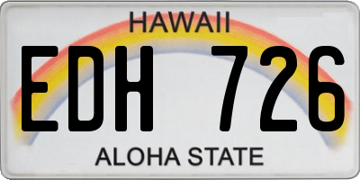 HI license plate EDH726