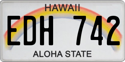 HI license plate EDH742