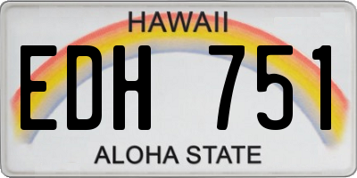 HI license plate EDH751