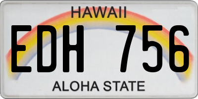 HI license plate EDH756