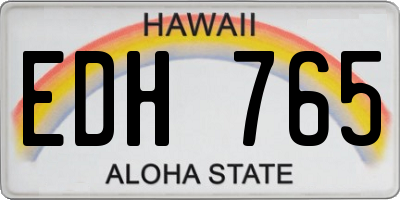 HI license plate EDH765