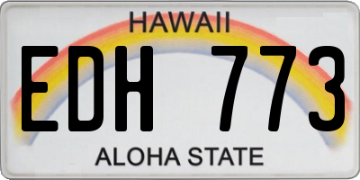 HI license plate EDH773