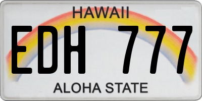 HI license plate EDH777