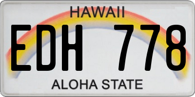 HI license plate EDH778