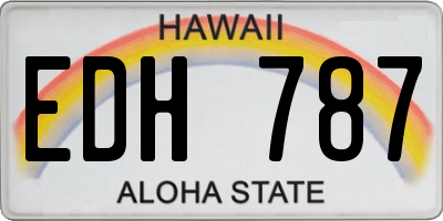HI license plate EDH787