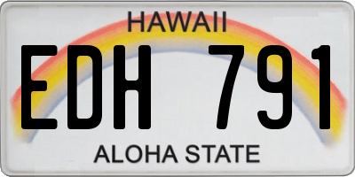 HI license plate EDH791