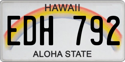 HI license plate EDH792