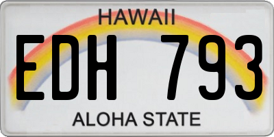HI license plate EDH793