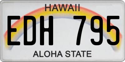 HI license plate EDH795