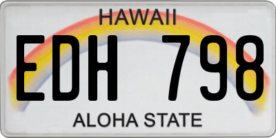 HI license plate EDH798