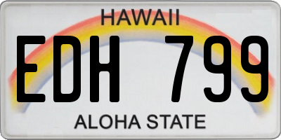 HI license plate EDH799