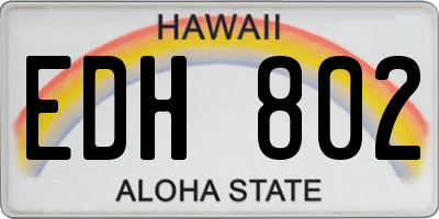 HI license plate EDH802