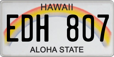 HI license plate EDH807