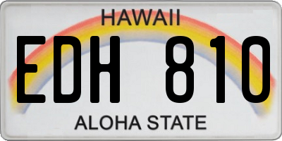 HI license plate EDH810