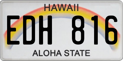 HI license plate EDH816
