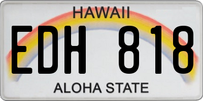 HI license plate EDH818