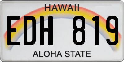 HI license plate EDH819