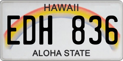 HI license plate EDH836