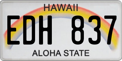 HI license plate EDH837