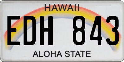 HI license plate EDH843