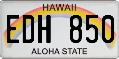 HI license plate EDH850