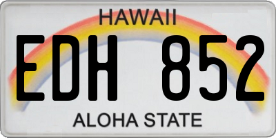 HI license plate EDH852