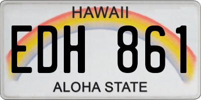 HI license plate EDH861