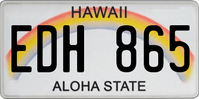 HI license plate EDH865