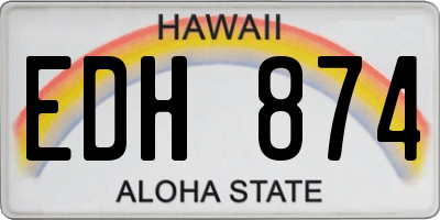 HI license plate EDH874
