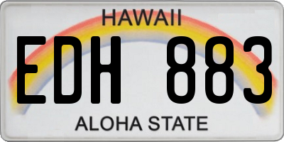 HI license plate EDH883